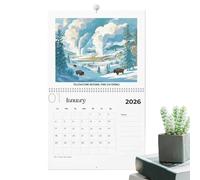 Calendario mensile 2026 con parchi nazionali, 12 mesi, calendario 2026, splendida collezione di fotografia per gli amanti della natura, per appartamento, scuola, dormitorio, camera da letto, studio
