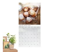 Calendario mensile da parete | Divertenti avventure alimentari - Calendario mensile da parete per tutto l'anno,per camera da sala da pranzo soggiorno studio studenti bambini adolescenti adulti