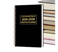Calendario mensile - Planner a dal 2026 al 2028 con design a tinta unita semplice, taccuino per organizzatore di programmazione mensile per scuola, ufficio e uso