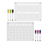Calendario moderno in acrilico, lavagna magnetica cancellabile a secco, 30 x 20 cm, set con strato trasparente, calendario da parete con design elegante, strumento per l'organizzazione della casa, per