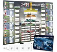 Calendario Mondiali 2026 Aggiornato con QR Code per Risultati Live, 84x57 cm Poster Grande Formato, Caratteri Grandi per Tutte le Età, Regalo Festa del Papà per Casa, Bar, Ufficio