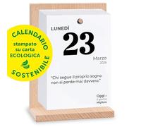 Calendario Motivazionale 2026 con Supporto in Legno | Oggi è il giorno migliore | 365 giorni di ispirazione, presenza e gratitudine | Idea Regalo