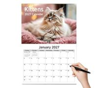 Calendario Murale 2027 Planner Mensile da Scrivania Appendibile 12 | Calendario da Parete con Maxi Griglia Per Casa Ufficio Scuola Lettura Studio Compiti Esercizi Workout Vacanza Festa Gatto