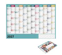 Calendario murale annuale spessa etichette colorate fronte-retro 12