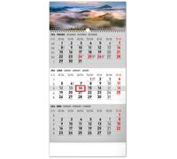 Calendario murale trimestrale Paesaggio grigio con nomi cechi 2026