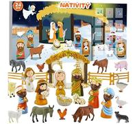 Calendario natalizio 2025, 2025, calendario 'Avvento religioso, piccoli personaggi del presepe, calendario natalizio, per camera da letto, soggiorno, aula, chiesa, ufficio, inverno, vacanze, feste