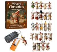 Calendario natalizio 2025, decorazione natalizia 2D in acrilico per conto alla rovescia con topini, per adulti, adolescenti, familiari, amici, ragazze, adolescenti, ragazzi, uomini