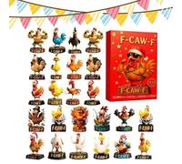 Calendario natalizio 2025 | Fun Chicken Design 2D Flat Acrylic | 2025 Chicken Pendant Countdown Calendar for Wife Husband Son Daughter Family Friends Men Women Boys Youth Teens