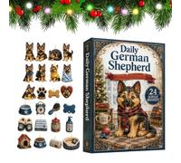 Calendario natalizio a forma di cane, 24 pezzi, in acrilico, piatte | Conto alla rovescia per Natale, per feste e compleanni, ufficio, parete, finestra, porta, specchietto retrovisore per la casa
