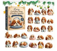 Calendario natalizio con conto alla rovescia 2D a tema cane | Calendario dell'Avvento con cane conto alla rovescia per vacanze, inverno, camera da letto, festa, albero, soggiorno