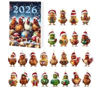 Calendario natalizio con conto alla rovescia da appendere per auto con | Calendario decorativo per conto alla rovescia di 24 giorni per il luogo di lavoro, camera da letto, Natale, finestra