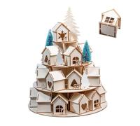 Calendario natalizio decorativo, ventiquattro pezzi, esposizione verticale | Supporto per conto alla rovescia verticale, design a casa cava, organizza le sorprese quotidiane, crea anticipazione festiva