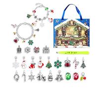 Calendario natalizio dell'Avvento, kit per la creazione di gioielli, conto alla rovescia di Natale, braccialetti con ciondoli, calendario ornamentale, kit per il conto alla rovescia per Natale per le