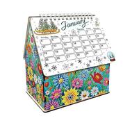 Calendario natalizio fai da te con pittura a mosaico 3D a forma di casetta di pan di zenzero, kit mensile per decorare la casa e la scrivania