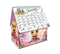 Calendario natalizio fai da te con pittura a mosaico 3D a forma di casetta di pan di zenzero, kit mensile per decorare la casa e la scrivania