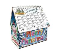 Calendario natalizio fai da te con pittura a mosaico 3D a forma di casetta di pan di zenzero, kit mensile per decorare la casa e la scrivania