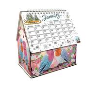 Calendario natalizio fai da te con pittura a mosaico 3D a forma di casetta di pan di zenzero, kit mensile per decorare la casa e la scrivania