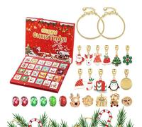 Calendario natalizio - Kit per la creazione di gioielli, kit per la creazione di braccialetti con ciondoli 24 giorni, calendario conto alla rovescia, per bambini, ragazzi, ragazze, bambini, mogli