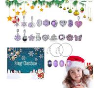 Calendario natalizio per conto alla rovescia | Calendario natalizio per conto alla rovescia di 24 giorni, ornamento gioioso e festivo per la creazione di braccialetti per festival, riunioni, feste