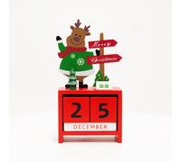 Calendario Natalizio verde in legno Babbo Natale Wisdom