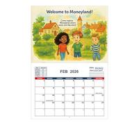 Calendario Per Bambini 2026 - Calendario Educativo Interattivo Sul Denaro Per Ragazzi E Ragazze | Con Illustrazioni Colorate Gennaio - Dicembre 2026 Per Pianificazione In Casa Soggiorno E Camera Dei B