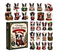 Calendario per cane di Natale, calendario 2D, ornamento invernale in | Acrylic Dog Countdown, Flat Winter Figures Add Seasonal Charm to Mantels, Trees, Shelves, , Doors, and Wall Displays
