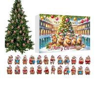 Calendario per conteggio di Natale, 2D in acrilico, e divertente, 24 giorni con alberi, specchi e decorazioni, per specchi amatoriali, amici, famiglia, eccitanti, stagione, feste in casa