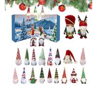 Calendario per conto alla rovescia con , 24 giorni festivi, con bambole nane per l'avvento di Natale, per conto alla rovescia, per comodino, mensola del caminetto, decorazione per la casa