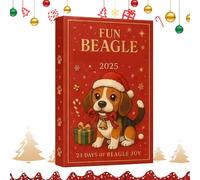 Calendario per conto alla rovescia con cane - Artigianato in acrilico 2D con cuccioli, ornamento natalizio per 24 giorni, beagle per auto, retrovisore, aula, calza della Befana, festa di vacanza