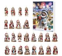 Calendario per conto alla rovescia con ciondolo natalizio, calendario con 24 ornamenti di Gesù, 2D in acrilico stagionale, per studenti, adolescenti, adulti, amici e familiari