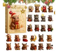 Calendario per conto alla rovescia di Natale - Ciondolo Ippopotamo in acrilico 2D | Calendario 'Avvento di 24 giorni per l'anno 2025 - Per ragazzi in età giovane fan di Capodanno collezione