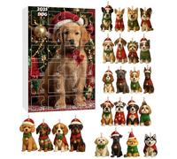 Calendario per conto alla rovescia di Natale da 24 | Calendario dell'Avvento da appendere a forma di cane per gli amanti degli animali, per la casa