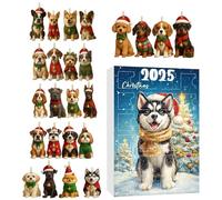 Calendario per conto alla rovescia di Natale per cani | 2D riutilizzabile stagionale - calendario per festa a tema cucciolo di 24 giorni - per amanti degli animali adolescenti albero finestra