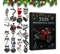 Calendario per conto alla rovescia natalizio 2025-2D in acrilico, decorazione per le vacanze invernali, set per il conto alla rovescia di 24 giorni, regalo per motociclisti, appassionati di auto