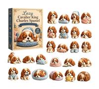 Calendario per conto alla rovescia natalizio 2D a tema cane | Calendario dell'Avvento con cane conto alla rovescia per casa, inverno, ufficio, feste, albero camera da letto