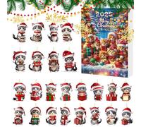 Calendario per conto alla rovescia per Natale, 24 giorni di conto alla rovescia di Natale, in acrilico 2D, grazioso ornamento per albero di Natale, decorazione stagionale per l'avvento, per uomini