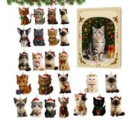 Calendario Per Gatti Avvento 2025-26x18x3cm Set Di Calendari Del Conto Alla Rovescia Del Versatile | Avvento A Sospensione A Tema Gatto 2d, Calendario Per Il Conto Alla Rovescia Di Ciondoli