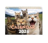 Calendario per gatti di dodici - Pianificatore da parete per animali 2026, organizzatore mensile di date | Ideale per scuola e casa, studio e soggiorno, ufficio e aula, insegnanti e studenti, lib
