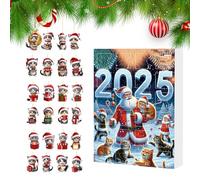 Calendario per il conteggio di Natale | Ciondolo decorativo a forma di gattino in acrilico 2D | Conto alla rovescia del calendario di dicembre di 24 giorni | Per l'inverno, Capodanno, albero di Natale