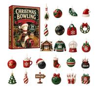 Calendario Per Il Conto Alla Rovescia Del Bowling - Ornamento Per Albero Da | Calendario Per Il Conto Alla Rovescia 'ornamento Di Natale Di 24 Giorni | Calendario Natalizio Di 24 Giorni Per L'albero