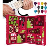 Calendario Per Il Conto Alla Rovescia Del Natale,24 Giorni Di Per Strumenti Musicali | Plettri Per Chitarra | Per Adulti Amanti Della Musica Per Suonare Chitarra Pratica Basso E Ukulele