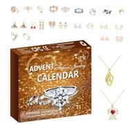 Calendario Per Il Conto Alla Rovescia Del Natale | Gioielli Con Ciondoli, Charm E Anelli | Set Di Gioielli Natalizi Da Ventiquattro Giorni - Per Le Feste Stagionali Come Halloween Giorno Del Ringrazia