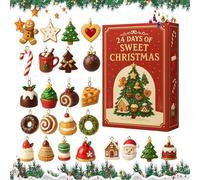 Calendario Per Il Conto Alla Rovescia Delle Feste - Decorazioni A Pendente Piatte 2D A Tema Dolce - 24 Giorni Conto Alla Rovescia Per Le Feste Natalizie | Per Casa Festa Invernale Attività Giornaliera