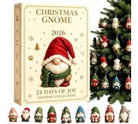Calendario Per Il Conto Alla Rovescia Di Natale Dello Gnome 2026 | Statuetta Di Gnome Piatta E Carina 2D, Calendario Per Il Conto Alla Rovescia Delle Figurine Degli Gnomi Di 24 Giorni