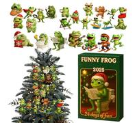 Calendario Per Il Conto Alla Rovescia Di Natale - Design Di Rana In Acrilico 2D - 24 Giorni Di Figurine Di Rana A Forma Di Ciondolo | Per Famiglia Amici Amanti Appassionati Regalo Per Feste Stagione N