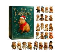 Calendario per il conto alla rovescia di Natale di Capybara 2025-24 ornamenti pendenti 2D con adorabili disegni di Capybara, calendario dell_'avvento in acrilico per la decorazione dell_'albero