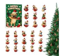 Calendario Per Il Conto Alla Rovescia Di Natale, Giocattolo Creativo A Tema Cane Acrilico 2D Da 24 Giorni - Calendario Per Le Feste Con Conto Alla Rovescia Per Cani | Per Riempire Calze, Festività