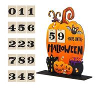 Calendario per il conto alla rovescia in legno Calendario dell'Avvento di Halloween Ornamenti da tavolo Decorazioni per la casa Regalo Decorazione di Halloween 2023 Forniture per feste