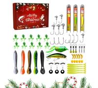 Calendario Per Il Conto Indietro | Set di 24 Esche per Contare i Giorni fino a Natale | Kit Esche Con Esche Festive Stagionali Per Hobby All'aperto Nella Stagione Di