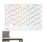Calendario Per L Anno 2026 | Attrezzature Di Pianificazione Per Lavoro Del Tempo - Calendario di Planning Annuale di 12 Mesi per,Per Scuola Viaggio Lavoro Appartamento Dormitorio Hotel Classe
